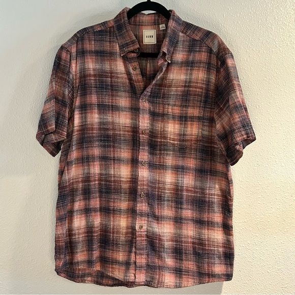 ROWM Men's Casual Plaid Button-Down Shirt Size Large - Picture 1 of 7
